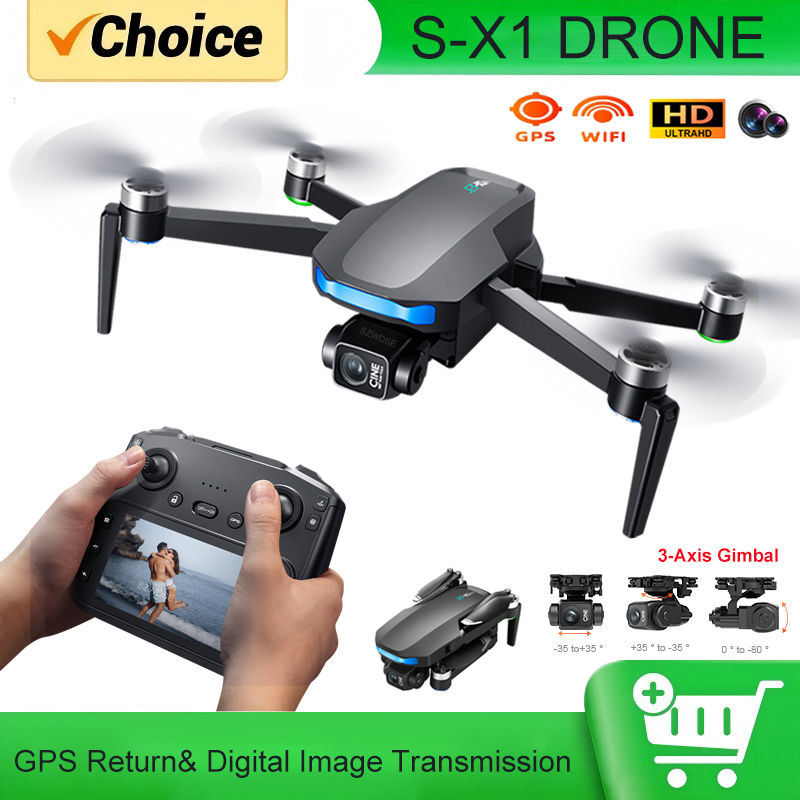 Drone Gimbal 3 Axis - Drone GPS S-X1 MAX avec stabilisateur