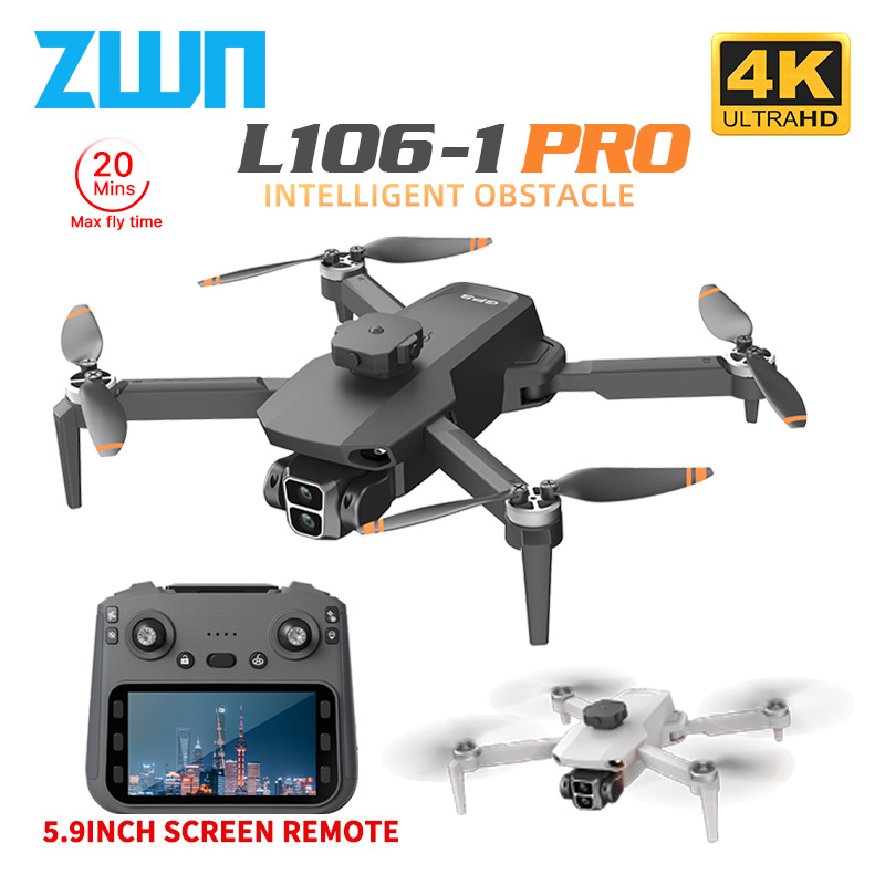 Drone Gimbal Brushless - Drone professionnel GPS L106-1PRO avec écran